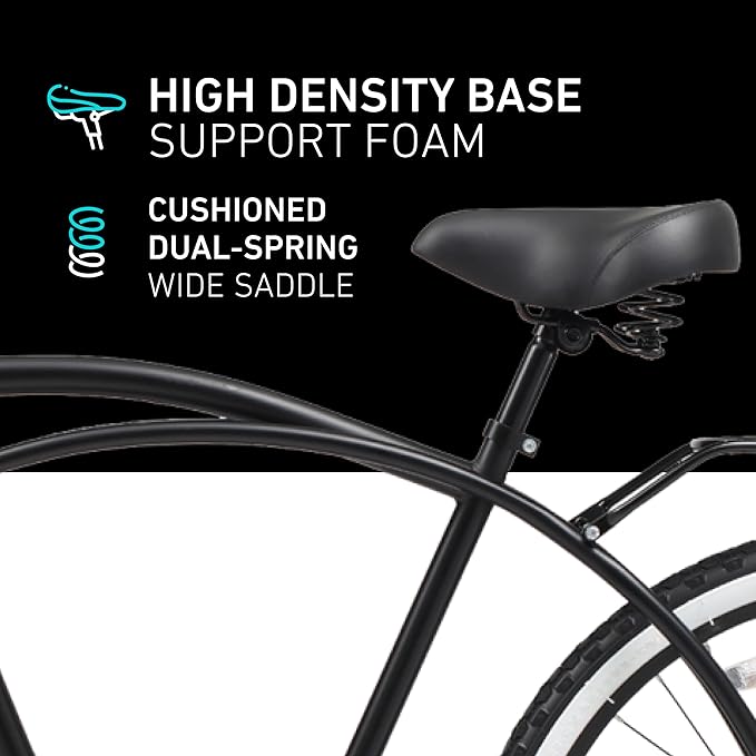 sixthreezero Around The Block Men's Beach Cruiser Bike, Hybrid Bicycle with Rear Rack