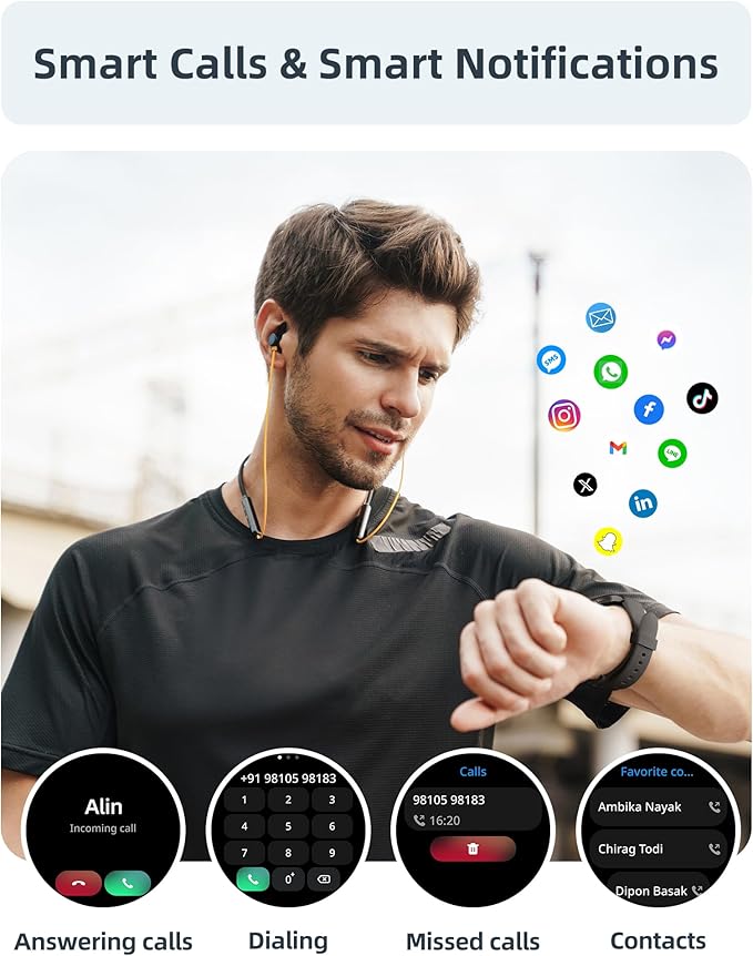 Parsonver Smart Watch for Men Women(Answer/Make Calls), 5ATM Waterproof Swimming Monitor, 44mm HD Screen Fitness Tracker 100+ Sport Modes, Heart Rate Sleep Monitor, Smartwatch for Android iOS, Black
