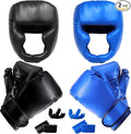14 Pcs Boxing Set Boxing Equipment Set for Beginners Including 2 Pair of 6 oz Boxing Gloves Headgear Helmet Hand Wraps Mouth Guards Gifts for Kids Beginners Training Equipment