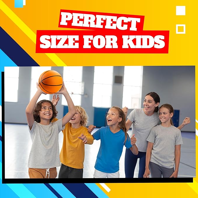 Bedwina Mini Basketballs - (2 or 4 Pack) - Rubber 7 Inch, Size 3 - Mini Hoop Outdoor Basketball Set for Small Hoops Indoor & Outdoor Pool Parties - Kids Birthday Gift, Arcade Games