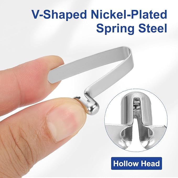 HARFINGTON Single Button Kayak Paddle Snap Spring Clip Spring Steel V-Shaped Hollow Lift Telescopic Locking Tube Pole Clips for Tent Umbrella Camping