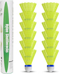 12-Pack Feather Badminton Shuttlecocks with Great Stability and Durability,Shuttlecock Indoor Outdoor Sports Hight Speed Training Badminton Birdie Balls