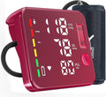 Blood Pressure Monitor Rechargeable Upper Arm Blood Pressure Monitors for Home Use Large Screen Bp Machine with 8.7"-16.5" Bp Cuff, 2x120 Memory, Voice Broadcast Bp Monitor(Red)