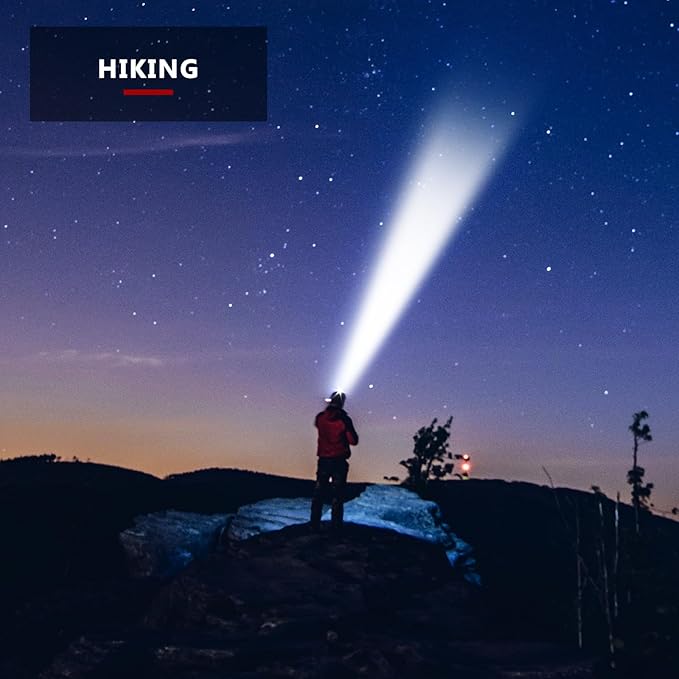 Bright LED Rechargeable Headlamp,Lightweight Mini Head Lamp with 2 Modes,IPX5 Waterproof USB Headlight with 90° Adjustable, Outdoor Portable Flashlight Headlamps for Hiking Running Camping