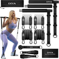Pilates Bar Kit with Resistance Bands, Stretched Pilates Bar for Women & Men, 140 lbs Equipment for Legs, HIPS, Waist, Arms, Back, Core, Adjustable 3-Section Home Gym Kit for Full-Body Workouts