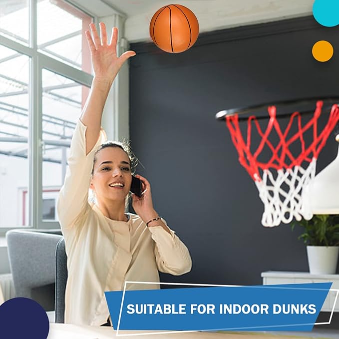 6" Mini Basketball for Kids & Adults, Indoor Basketball for Over-Door Hoop, Toddler Balls Arcade Game 5 Pack
