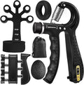 Grip Strength Trainer Kit (5 Pack), Grip and Forearm Strengthener, Finger Strengthener, Adjustable Resistance Hand Gripper, Grip Ring, Stress Relief Ball for Muscle Building, Injury Recover