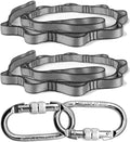 PRIOR FITNESS Yoga Straps Aerial Hammock Accessory Set, 2pcs Daisy Chain + 2pcs Carabiner, Aerial Silk Hardware with Daisy Chain Carabiner for Yoga Swing Pilates