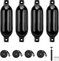 KEMIMOTO Boat Fenders Boat Bumpers for 15-35ft Boat, 4 Pack Inflatable Boat Fenders Bumpers with 4 Ropes, Boat Bumpers for Docking, Fit for Pontoon Boat Bass Boat and Jon Boat