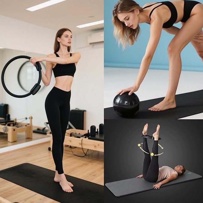 Pilates Essentials Kit for Women - Better Yoga Pilates Kit for Home Workouts with Pilates Ring and Ball Set, Booty Bands, Figure 8 Resistance Band, Yoga Bands for Stretching
