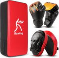 Odoland 3-in-1 Kids Youth Boxing Set - Punching Mitts, Kick Pads, Gloves for Boxing, Kickboxing, Karate, Muay Thai, MMA Training