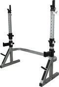 Valor Fitness Adjustable Power Squat Rack with J-Hooks, Locking Safety Catches, and Plate Storage – Home Gym Bench Press Station – Max Weight 475 lbs
