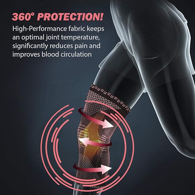 POWERLIX Compression Knee Sleeve - Best Knee Brace for Men & Women – Knee Support for Running, Crossfit, Basketball, Weightlifting, Gym, Workout, Sports - FOR BEST FIT CHECK SIZING CHART