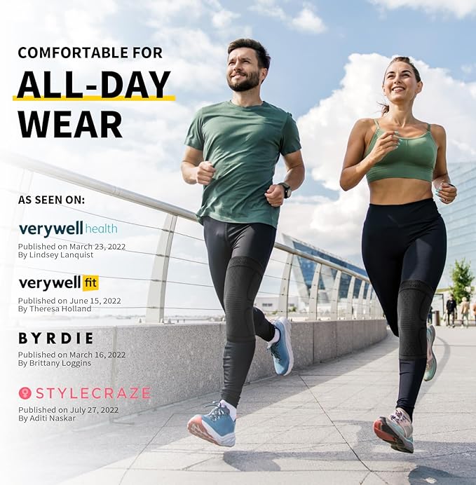 CAMBIVO 2 Pack Knee Brace, Knee Compression Sleeve Support for Men and Women, Knee Pads for Running, Hiking, Meniscus Tear, Arthritis,Joint Pain Relief (Cool Gray,Small)