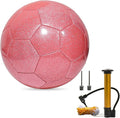 Glitter Soccer Ball Set with Pump – Size 3 4 5 Pink Gold Purple Training Balls for Youth, Teens, and Adults – Soft Practice Ball for Beginners