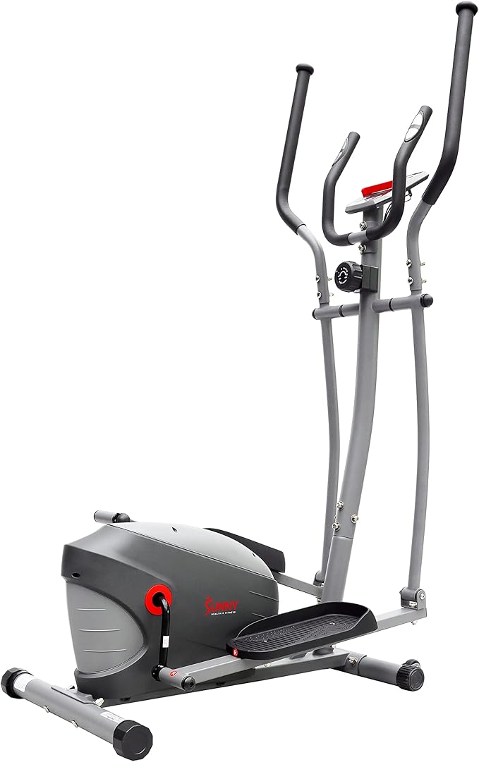 Sunny Health & Fitness Smart 2-in-1 Upright Elliptical Full-Body Exerciser, Home Cross-Training Arm/Leg Cardio Workout Machine, Optional Free SunnyFit App Bluetooth Link or Electro-Magnetic Resistance