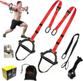Bodyweight Resistance Training Straps, Complete Home Gym Fitness Trainer kit for Full-Body Workout, Included Door Anchor, Extension Strap, Fitness Guide