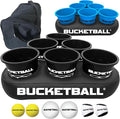 BucketBall | Team Color Edition | Party Pack (Black/Light Blue): Original Yard Pong Game: Best Camping, Beach, Lawn, Outdoor, Family, Adult, Tailgate, Jumbo, Giant Game