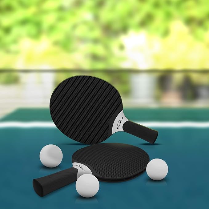 Senston Table Tennis Rackets Set, Professional Table Tennis Racket with 3 Balls, Composite Rubber Ping Pong Paddle Set