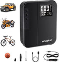 Woowind BP188 Bike Pump, The Pro Electric Bicycle Pump Tire Inflator Portable Air Compressor with Schrader, Presta and Dunlop Valve Adapters - 120~150PSI Options