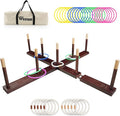 Ring Toss Game Outdoor - 33" Extra Large Outdoor Games for Adults and Family, Beechwood Giant Backyard Games, Ring Toss Game for Adults and Kids with 30 Rings & Carrying Bag