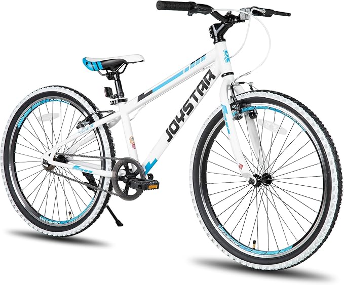JOYSTAR Lubbock 20 24 Inch Kids Bike for Boys & Girls Ages 7-12 Years Hardtail Mountain Bike for Kids with 1-Speed/7-Speed Drivetrain, White Wall Knobby Tires, Kids' Bicycle