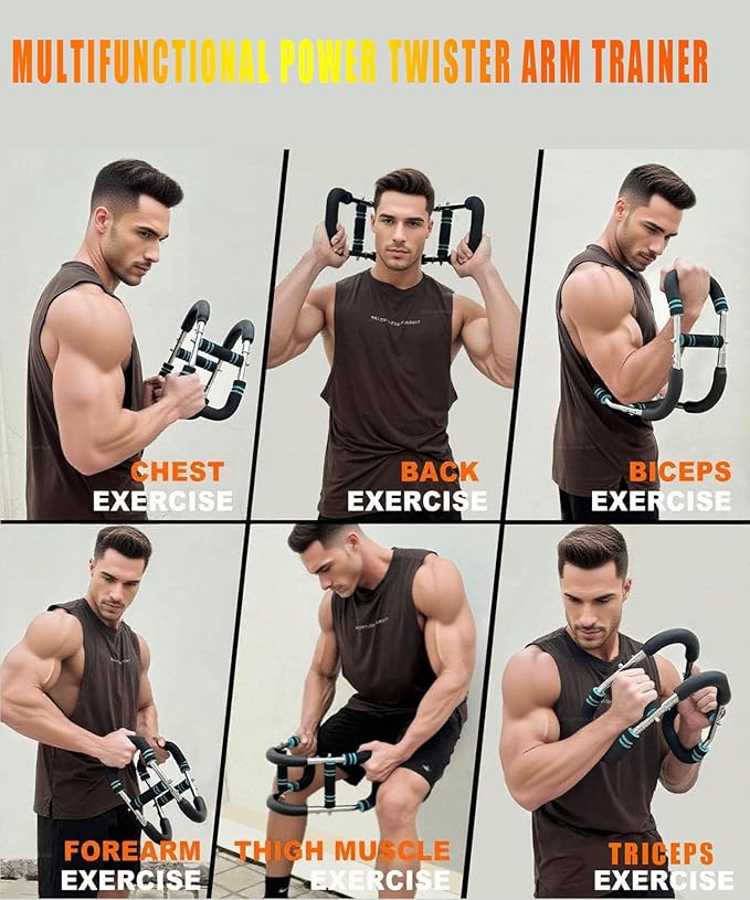 Twister Arm Trainer for Men & Women，60-110lb Adjustable Arm & Chest Workout Equipment，Portable Home Gym Strength Training Machine for Full-Body Toning & Muscle Building