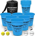 BucketBall | Team Color Edition | Combo Pack (Light Blue/Light Blue): Original Yard Pong Game: Best Camping, Beach, Lawn, Outdoor, Family, Adult, Tailgate, Jumbo, Giant Game