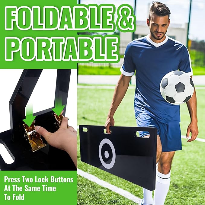 Soccer Rebounder Board,3-Angle Adjustable | Portable Foldable,Football Training Wall with Non-Slip Base for Passing & Shooting Practice | Soccer Rebounder,Adults/Kids Outdoor Training Equipment