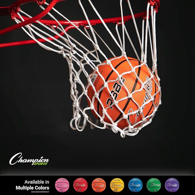 Champion Sports Rubber Basketballs – Heavy Duty Pro-Style, Indoor/Outdoor Use, Premium Basketball Equipment for Physical Education, Various Sizes & Colors (Size 3, 5, 6, 7)