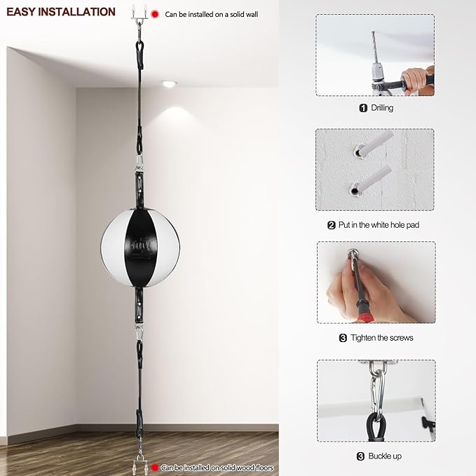 InnoLife Double End Punching Ball Striking Punching Bag Kit, Speed Striking Reflex Kit with Bungee Cords Perfect for Reaction, Agility, and Hand Eye Coordination Training