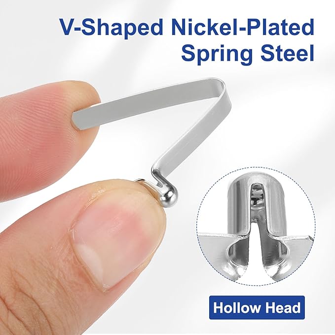 HARFINGTON Single Button Kayak Paddle Snap Spring Clip Spring Steel V-Shaped Hollow Lift Telescopic Locking Tube Pole Clips for Tent Umbrella Camping