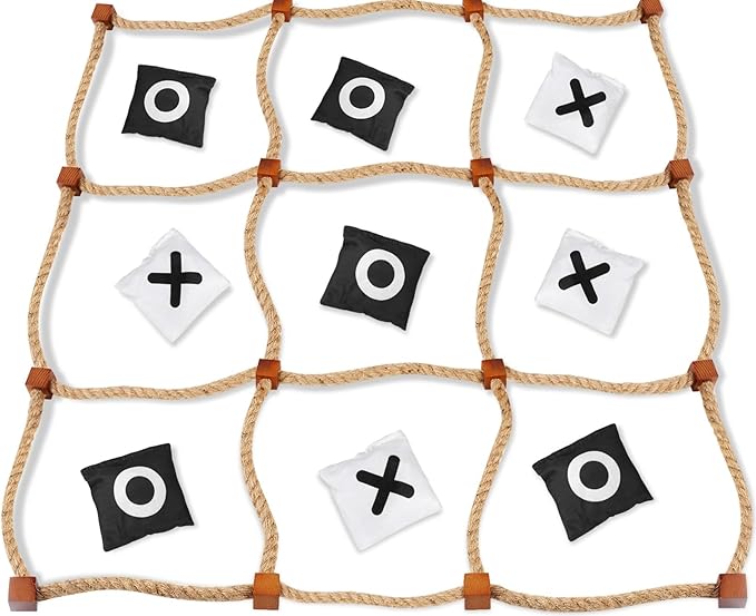 Giant Tic Tac Toe Outdoor Games, 4ft x 4ft Bean Bag Toss Outdoor for Kids, Giant Yard for Adults, Jumbo Large Wooden Tic Tac Toss, Backyard Lawn Camping Game