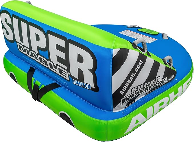 Airhead Mable Inflatable Towable Tube, 1-4 Rider Models, Dual Tow Points, Full Nylon Cover, EVA Foam Pads, Patented Speed Valve, Boat Tubes and Towables