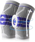 Knee Brace Compression Sleeve for Knee Pain Wraps Patella Stabilizer with Silicone Gel Spring Support, Hinged Kneepads Protector for Meniscus Tear Arthritis Men Women