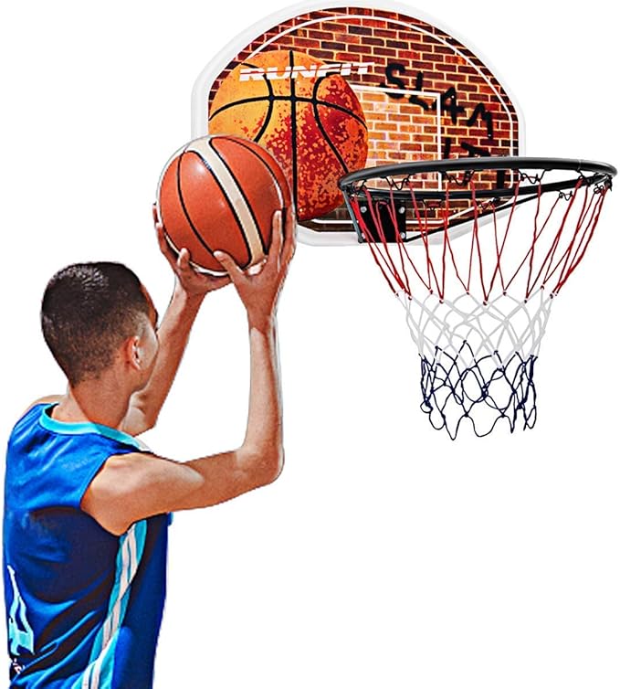 Goplus 29" x 20" Basketball Hoop Wall Mounted Portable Basketball Backboard Indoor Outdoor Sports Suitable for Adults and Kids Play