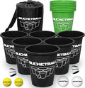 BucketBall | Team Color Edition | Combo Pack (Black/Green): Original Yard Pong Game: Best Camping, Beach, Lawn, Outdoor, Family, Adult, Tailgate, Jumbo, Giant Game