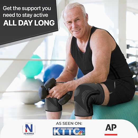 DR. BRACE ELITE Knee Brace with Size Stabilizer (2 Pack) Knee Brace for Women & Men, Workout, Sports, Daily Knee Compression Sleeve for Maximum Knee Pain Support & Fast Recovery (Pluto, Large)