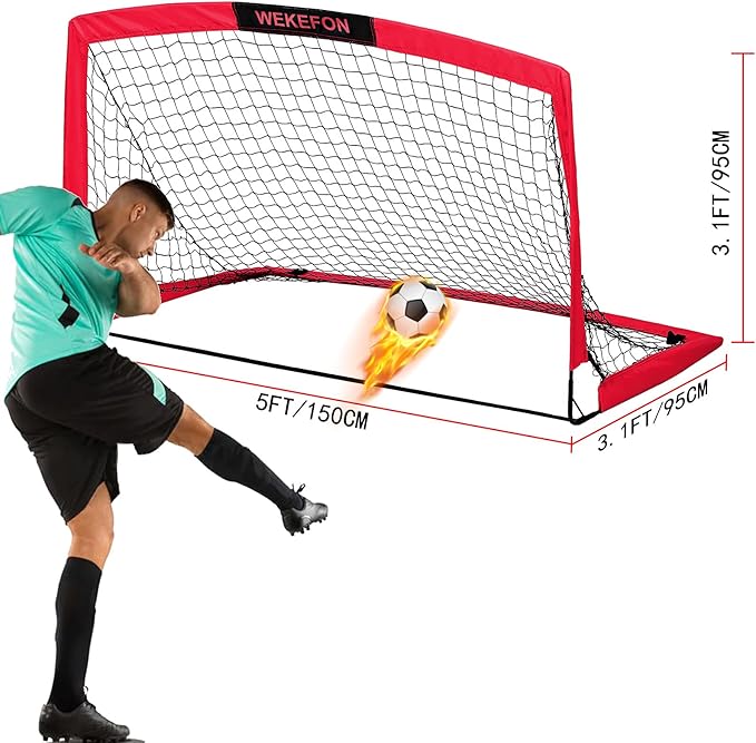 Soccer Goal 5' x 3.1' Portable Soccer Net with Carry Bag for Backyard Games and Training for Kids and Youth Soccer Practice, 1 Pack