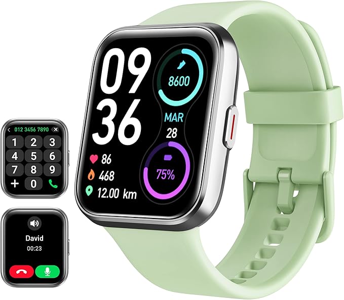 Smart Watch for Men Women(Call Receive/Dial), Alexa Built-in, 1.8" Touch Screen Fitness Tracker with Heart Rate Sleep Tracking, 100 Sports Modes, 5ATM Waterproof Smartwatch for Android iPhone