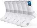 6-Pair Cushion Sports Socks Men Women Tennis Sock Ankle-support for Basketball Baseball Running Hiking Padel..