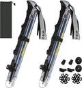 Trekking Poles Collapsible Hiking Poles for Men Women Upgraded Thickened Aircraft-Grade Aluminum Alloy Trekking Sticks with Tip Kits Carrying Bag