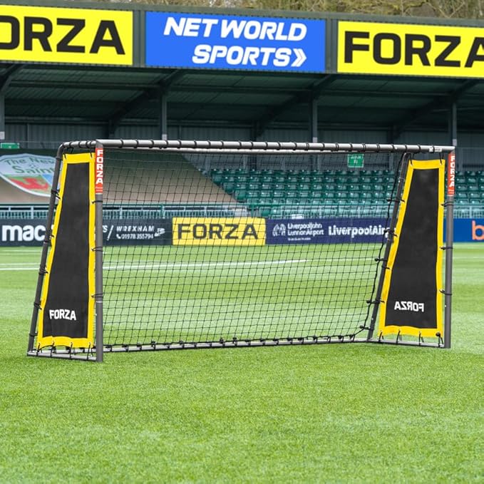 FORZA Steel42 Soccer Goals | Ultra Tough Steel Goal [6 Sizes] | Regulation Size, Weather-Resistant, Portable with Ground Stakes & Optional Rebound Kit