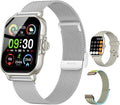 Smart Watches for Women Men Fitness Tracker Watch 2.04 HD Screen Sport Watch with ChatGpt AI Voice 3 Bands Step Counter 24/7 Heart Rate Sleep Monitor Smartwatch for Android iOS (Silver)