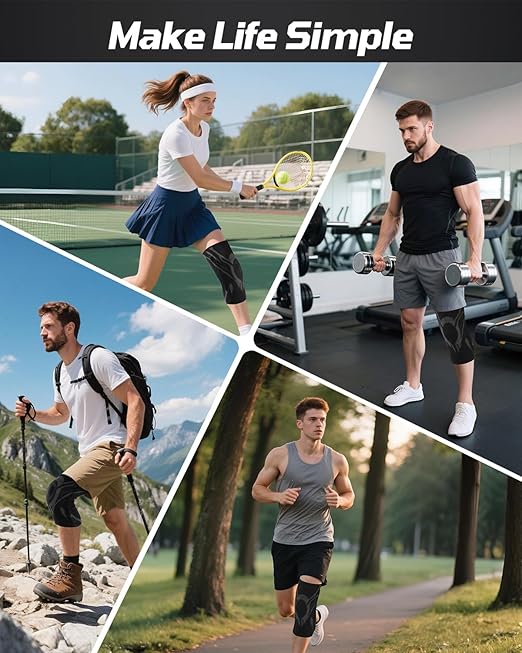 Knee Compression Sleeve, Knee Brace for Men & Women, Knee Support for Running, Basketball, Workout, Gym, Hiking, Sports, Black, Small