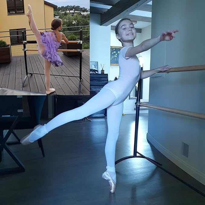Ballet Barre Portable for Home or Studio, Height Adjustable Bar for Stretch, Pilates, Dance or Active Workouts, Single or Double Bar, Kids and Adults