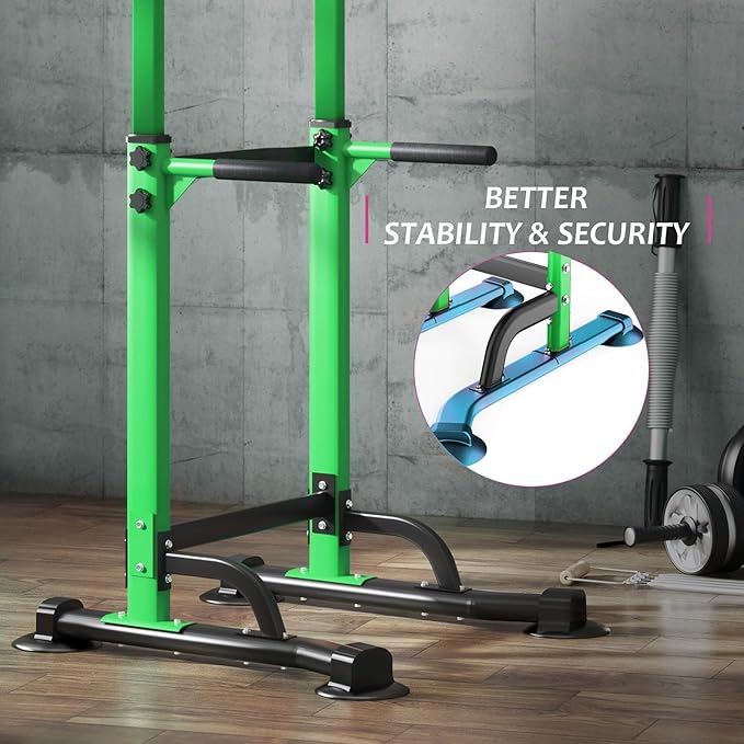 SogesPower Power Tower Dip Station Pull Up Bar for Home Gym Adjustable Height Strength Training Workout Equipment,Pull Up Bar Station