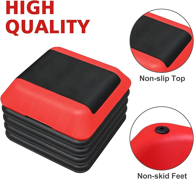 Exercise Aerobic Step Platform,Adjustable Height Fitness Stepper Stackable Risers, Aerobics Stepper Workout Stepper for Gym Home Cardio Strength & Training