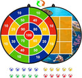 Kids Dart Board 26" Large with 20 Sticky Balls, Foldable Double-Sided Indoor Outdoor Sport Party Play Game Toys, Birthday Gift for Boys and Girls Ages 4 5 6 7 8 9 10 11 12