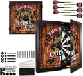 THOUSAND OAKS BARREL CO. | Personalized Dartboard & Cabinet Set with 6 Steel Tip Darts